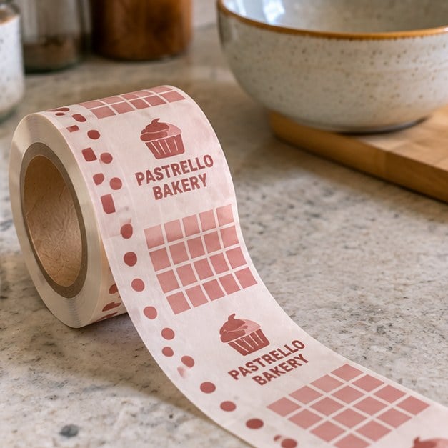 Customer photo of a custom logo washi tape roll
